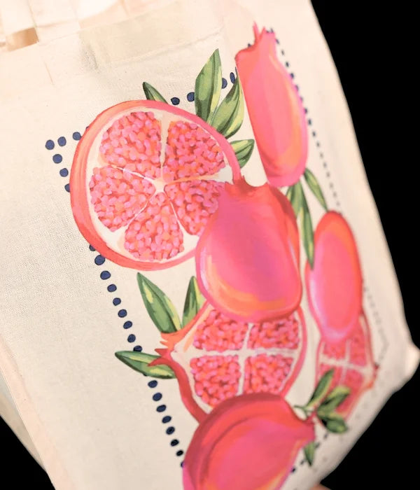 Pomegranate Printed Tote Bag