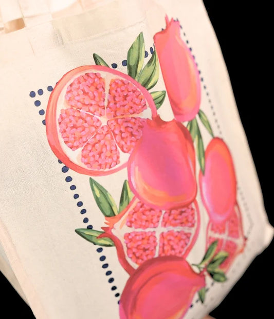 Pomegranate Printed Tote Bag