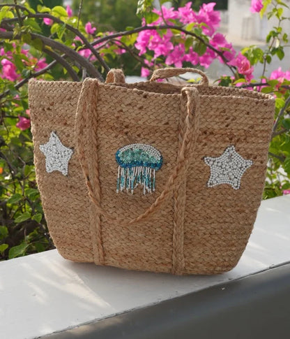 Star & Jelly Fish Jute Bag