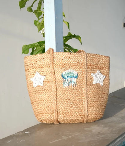Star & Jelly Fish Jute Bag