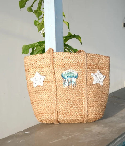 Star & Jelly Fish Jute Bag