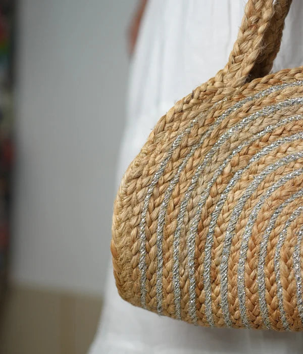 Moon Silver Jute Sling Bag